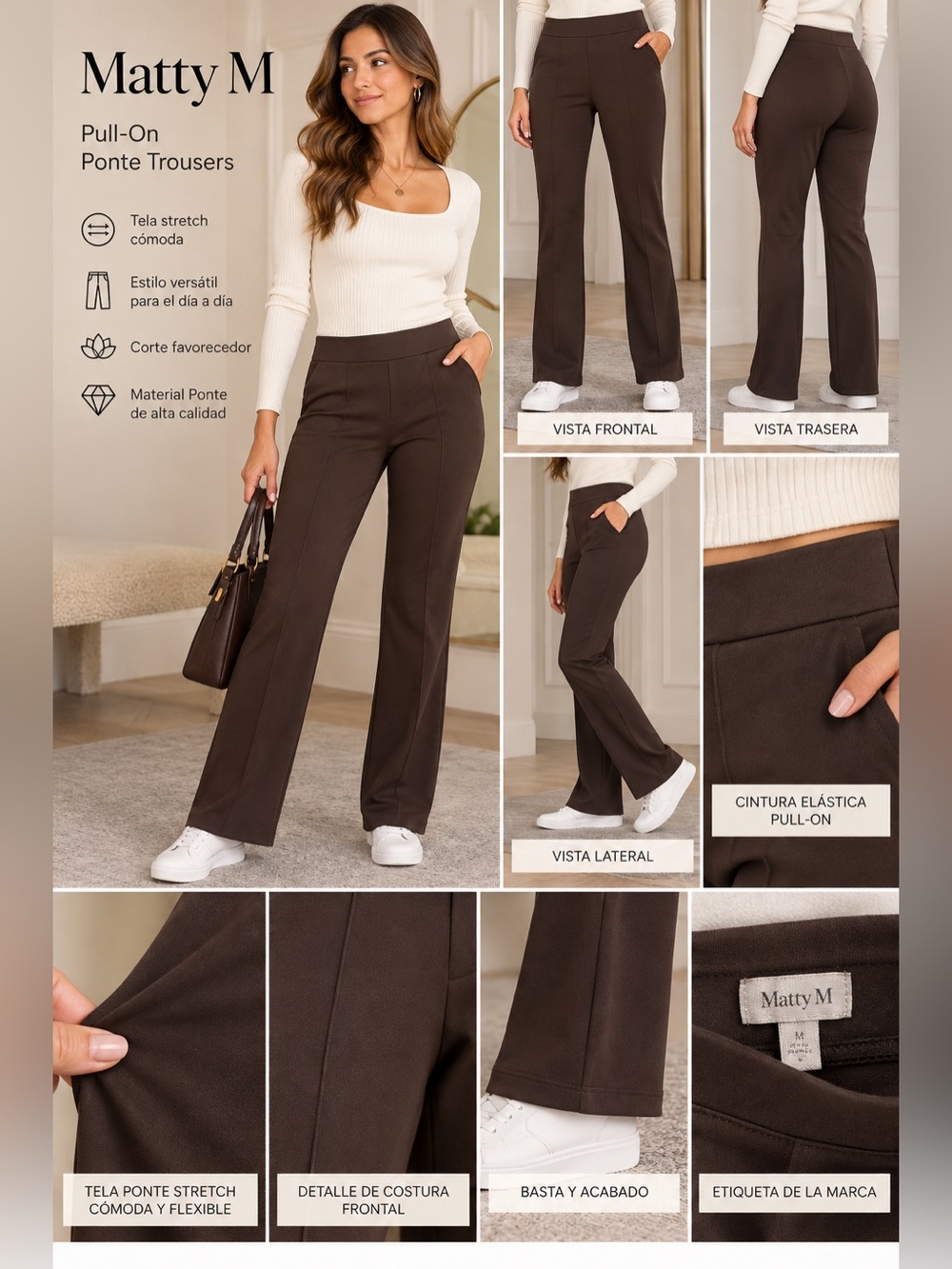 Matty M Black Straight-Leg Women's Pants